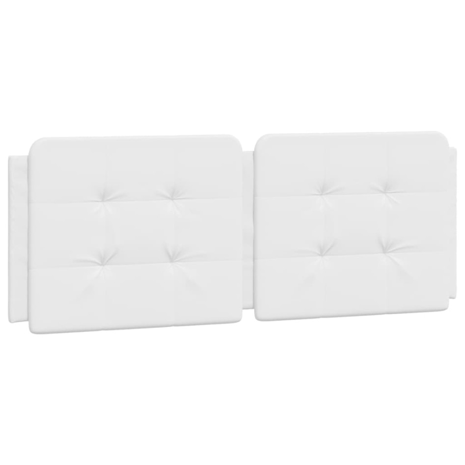 Estructura cama con luces LED cuero sintético blanco 140x200