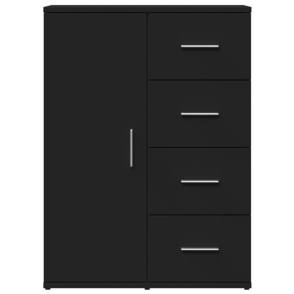 Aparador de madera de ingeniería negro 59x39x80