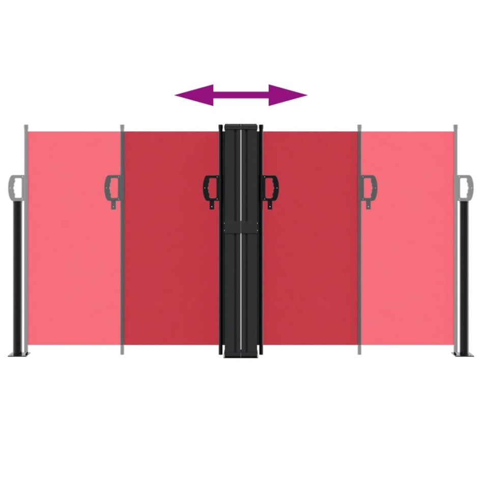 Toldo lateral retráctil rojo 120x600