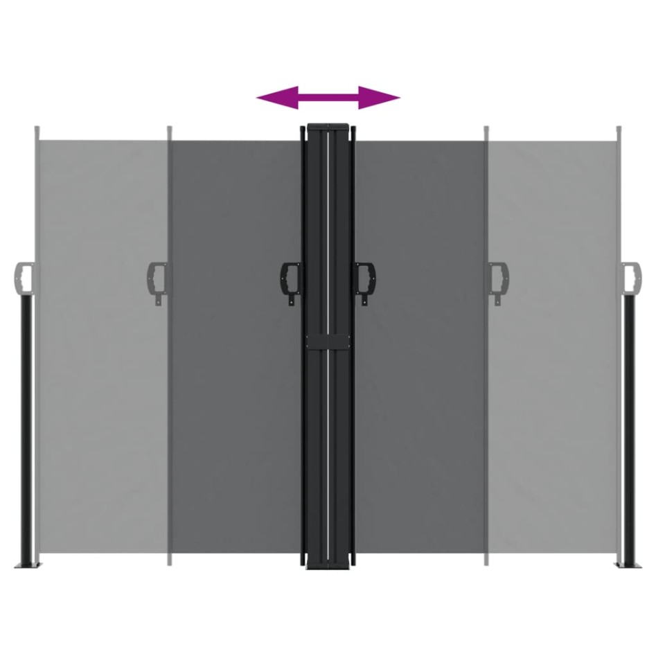 Toldo lateral retráctil negro 180x600