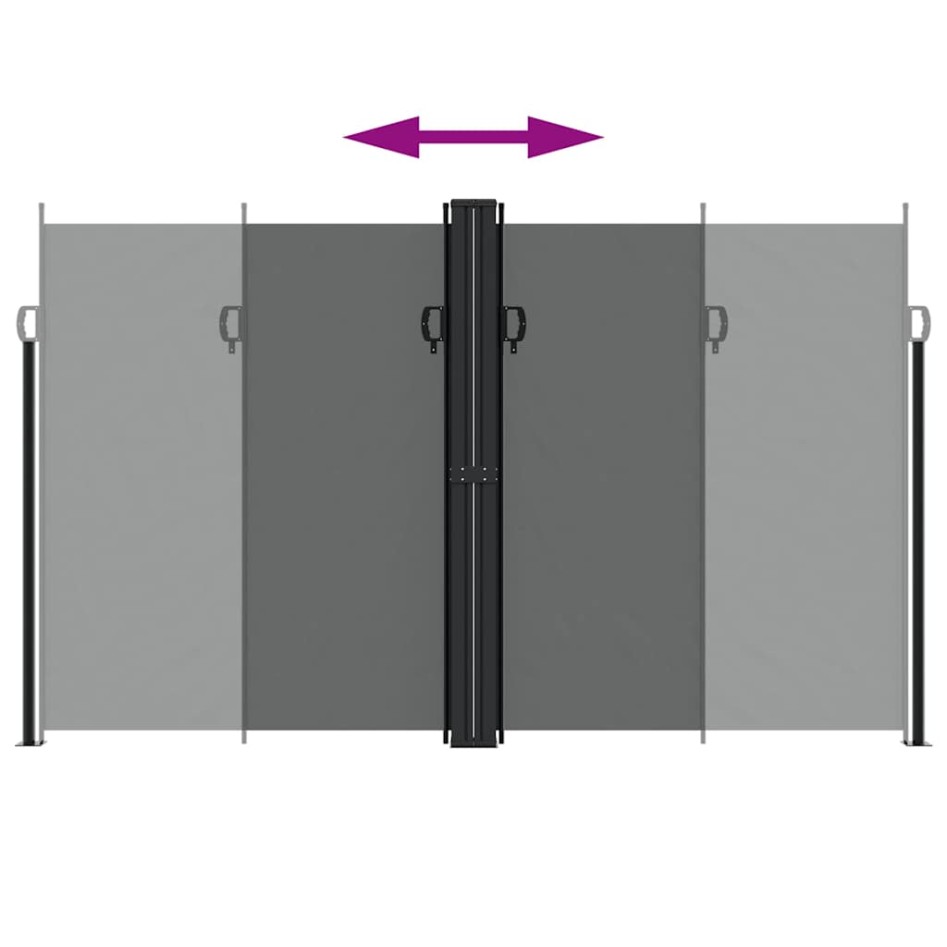 Toldo lateral retráctil gris antracita 200x600