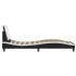 Cama con cabecero cuero sintético negro y blanco 80x200