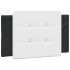 Cama con cabecero cuero sintético negro y blanco 80x200