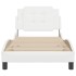 Estructura de cama sin colchón cuero sintético blanco