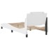 Estructura de cama sin colchón cuero sintético blanco