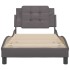 Estructura de cama sin colchón cuero sintético gris 100x200
