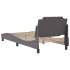 Estructura de cama sin colchón cuero sintético gris 100x200