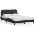 Estructura de cama sin colchón cuero sintético negro 120x200