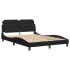 Estructura de cama sin colchón cuero sintético negro 120x200