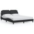 Estructura de cama sin colchón cuero sintético negro 160x200