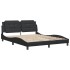 Estructura de cama sin colchón cuero sintético negro 160x200