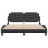 Estructura de cama sin colchón cuero sintético negro 160x200