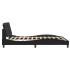 Estructura de cama sin colchón cuero sintético negro 160x200