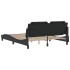 Estructura de cama sin colchón cuero sintético negro 160x200