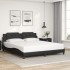 Estructura de cama sin colchón cuero sintético negro 180x200