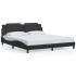 Estructura de cama sin colchón cuero sintético negro 180x200