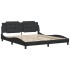 Estructura de cama sin colchón cuero sintético negro 180x200