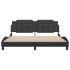 Estructura de cama sin colchón cuero sintético negro 180x200
