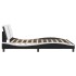 Estructura de cama con cabecero cuero sintético negro y