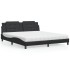 Cama con colchón cuero sintético negro 180x200