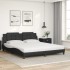 Cama con colchón cuero sintético negro 180x200