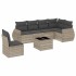 Set de sofás de jardín 7 pzas con cojines ratán PE gris