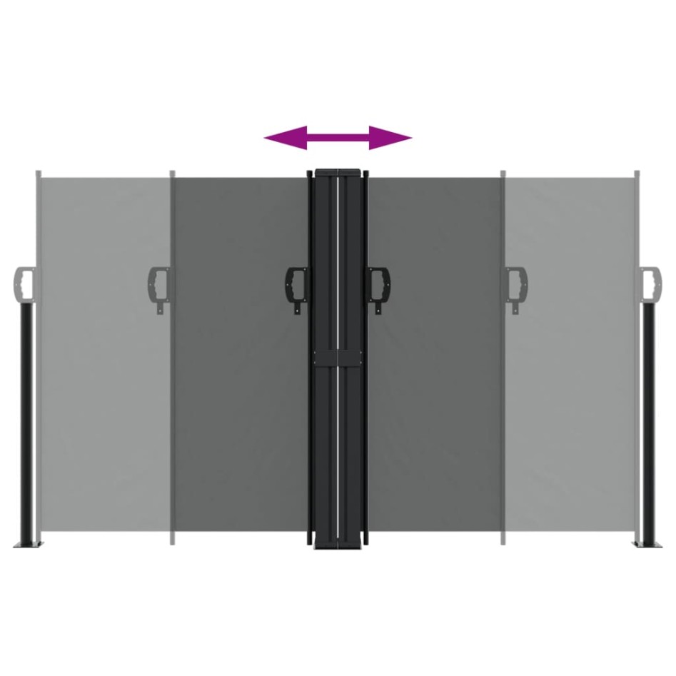 Toldo lateral retráctil gris antracita 140x600