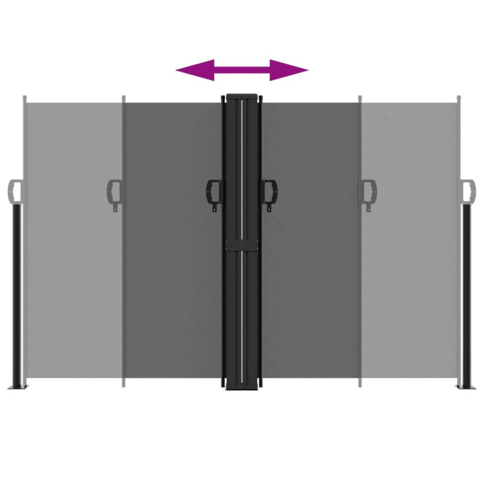 Toldo lateral retráctil negro 160x600