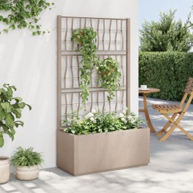 Jardinera con enrejado PP marrón claro 80x36x140