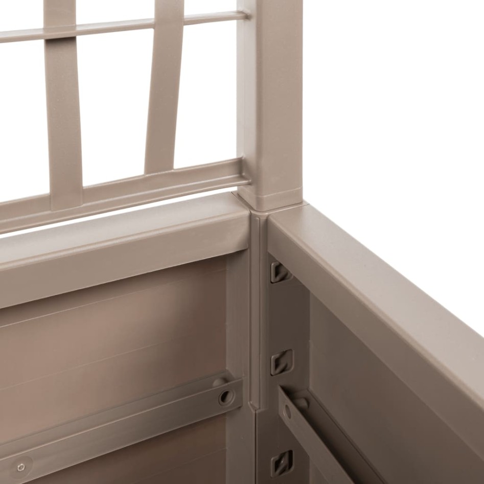 Jardinera con enrejado PP marrón claro 80x36x140