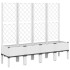Jardinera con enrejado PP blanco 160x40x142