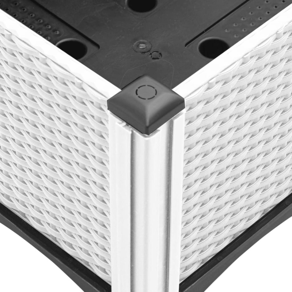 Jardinera con enrejado PP blanco 160x40x142