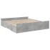 Cama con cajones madera ingeniería gris hormigón 180x200