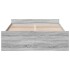 Cama con cajones madera ingeniería gris Sonoma 120x190