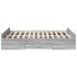Cama con cajones madera ingeniería gris Sonoma 120x190