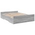 Cama con cajones madera ingeniería gris Sonoma 120x190