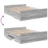 Cama con cajones madera ingeniería gris Sonoma 120x190