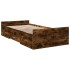 Cama con cajones madera de ingeniería roble ahumado 75x190