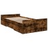 Cama con cajones madera de ingeniería roble ahumado 75x190