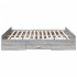 Cama con cajones madera ingeniería gris Sonoma 180x200
