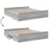 Cama con cajones madera ingeniería gris Sonoma 180x200