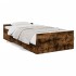 Cama con cajones madera de ingeniería roble ahumado 90x200
