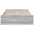 Cama con cajones madera ingeniería gris Sonoma 120x200