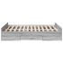 Cama con cajones madera ingeniería gris Sonoma 120x200