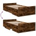 Cama con cajones madera de ingeniería roble ahumado 100x200