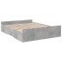 Cama con cajones madera ingeniería gris hormigón 160x200