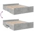 Cama con cajones madera ingeniería gris hormigón 160x200