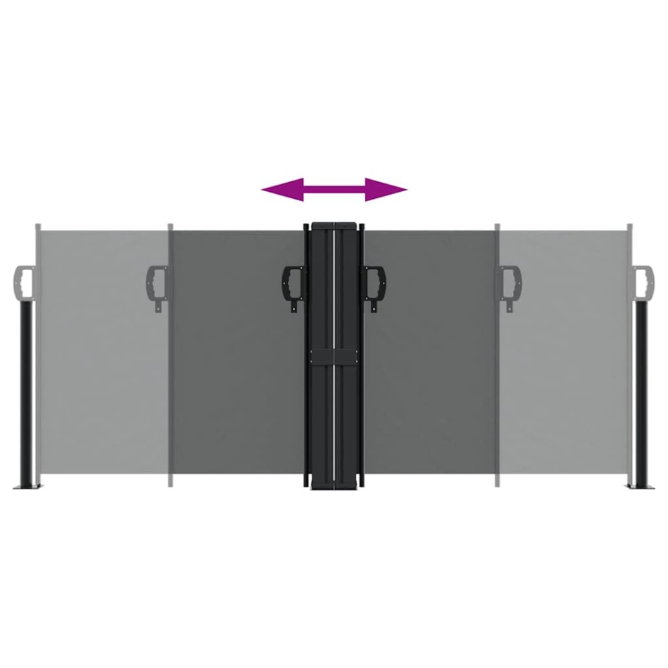 Toldo lateral retráctil gris antracita 100x600