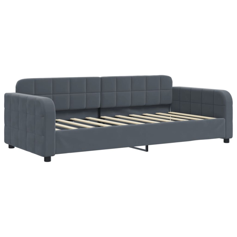 Sofá cama terciopelo gris oscuro 90x190