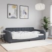 Sofá cama sin colchón terciopelo gris oscuro 100x200 cm